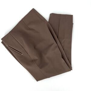 Chico's Womens Tan Stretch Pants Dress Trousers Cropped Chico's Size 3 U.S. 16